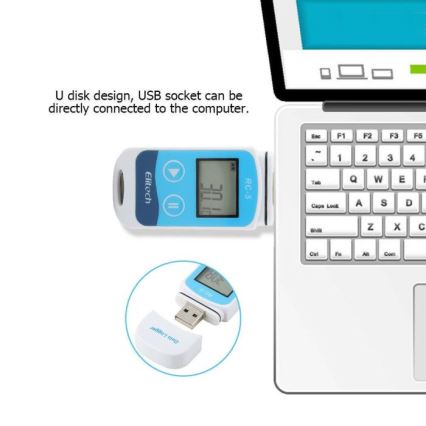Teploměr se záznamem USB/1xCR2032 IP67