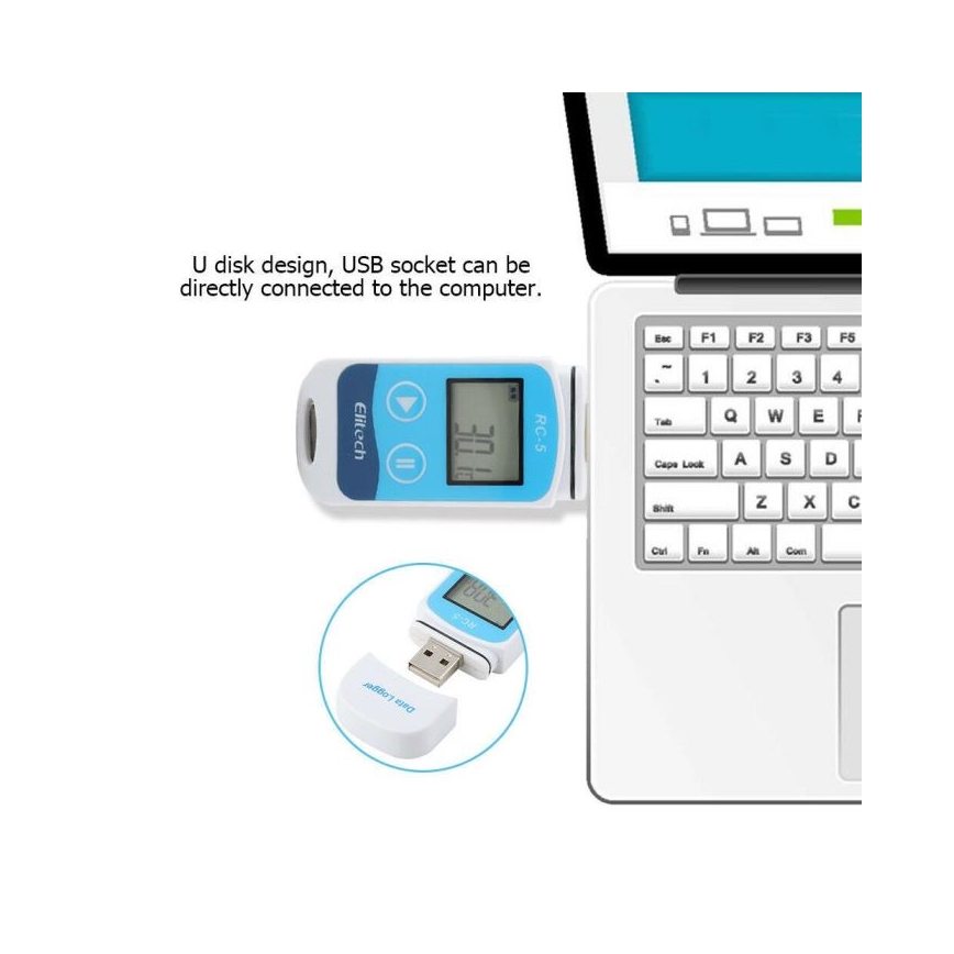 Teploměr se záznamem USB/1xCR2032 IP67