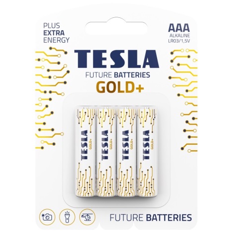 Tesla Batteries - 4 ks Alkalická baterie AAA GOLD+ 1,5V