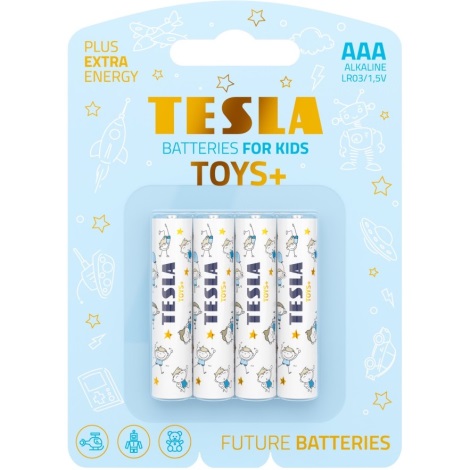 Tesla Batteries - 4 ks Alkalická baterie AAA TOYS+ 1,5V