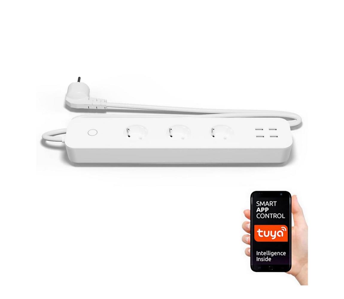 Tesla Tesla - Chytrý prodlužovací kabel s vypínačem 1,8 m 3Z + 4xUSB Wi-Fi Tuya TE0023