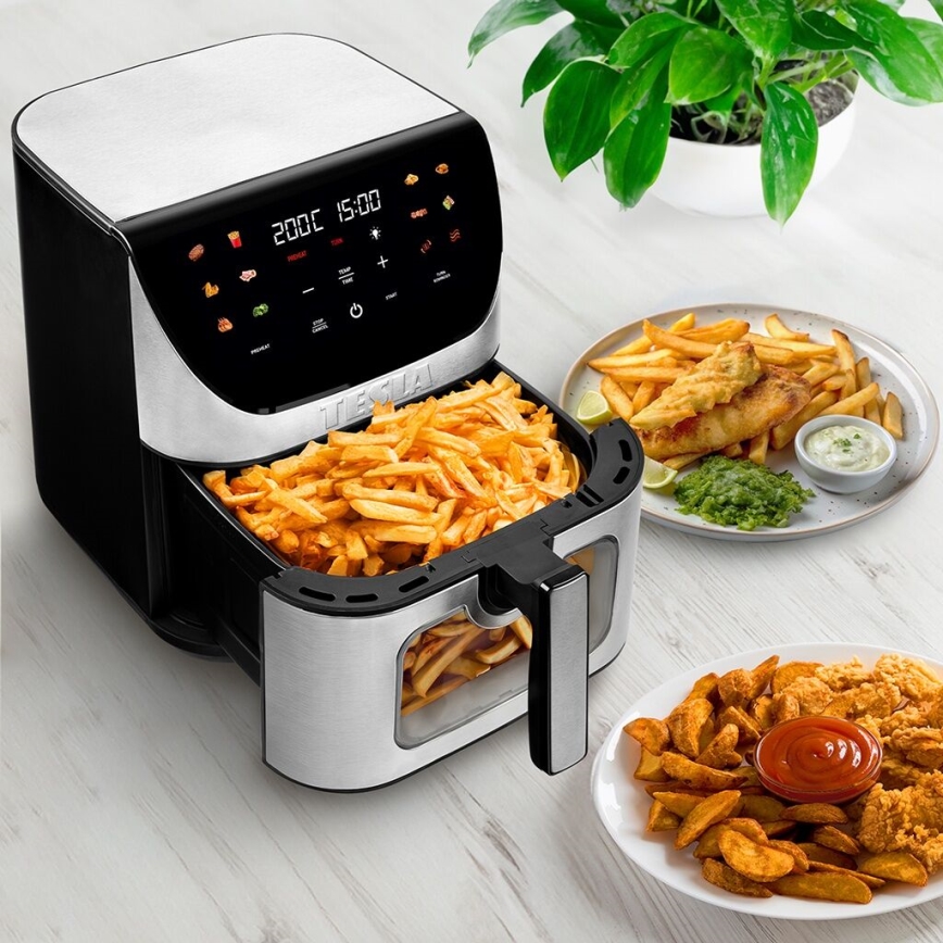 TESLA Electronics AirCook - Chytrá multifunkční digitální horkovzdušná fritéza 9 l 1700W/230V Wi-Fi