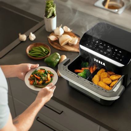 TESLA Electronics AirCook - Multifunkční duální digitální horkovzdušná fritéza 10 l 2400W/230V