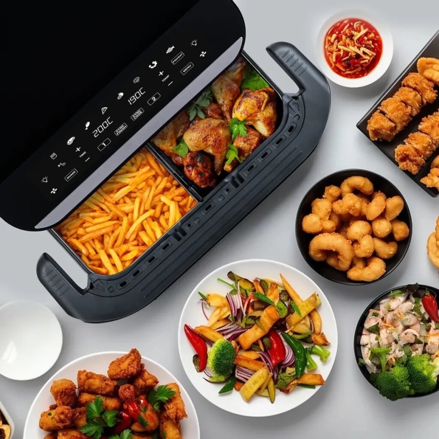 TESLA Electronics AirCook - Multifunkční duální digitální horkovzdušná fritéza 10 l 2400W/230V