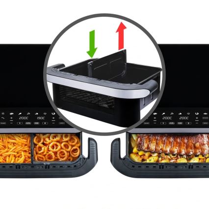 TESLA Electronics AirCook - Multifunkční duální digitální horkovzdušná fritéza 10 l 2400W/230V