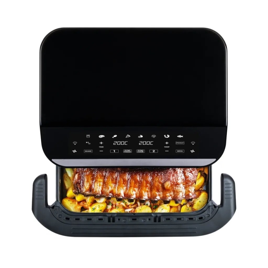 TESLA Electronics AirCook - Multifunkční duální digitální horkovzdušná fritéza 10 l 2400W/230V