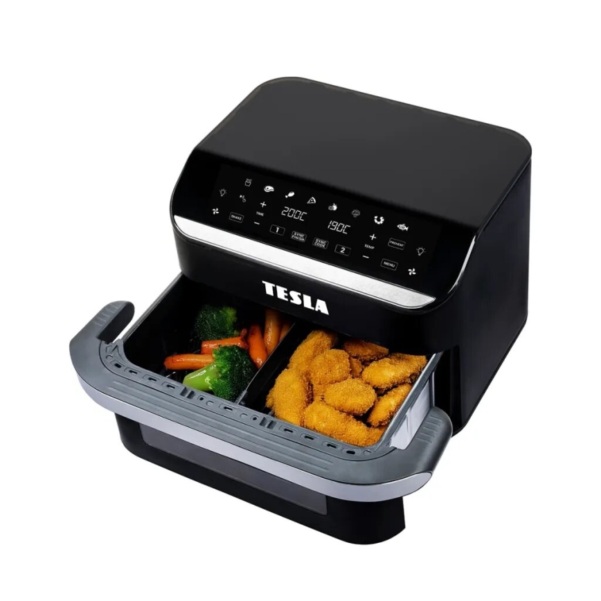 TESLA Electronics AirCook - Multifunkční duální digitální horkovzdušná fritéza 10 l 2400W/230V