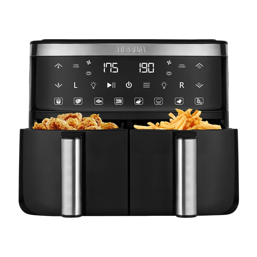 TESLA Electronics AirCook - Multifunkční duální digitální horkovzdušná fritéza 7,6 l 2850W/230V