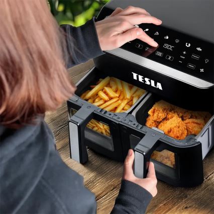 TESLA Electronics AirCook - Multifunkční duální digitální horkovzdušná fritéza 9 l 2400W/230V