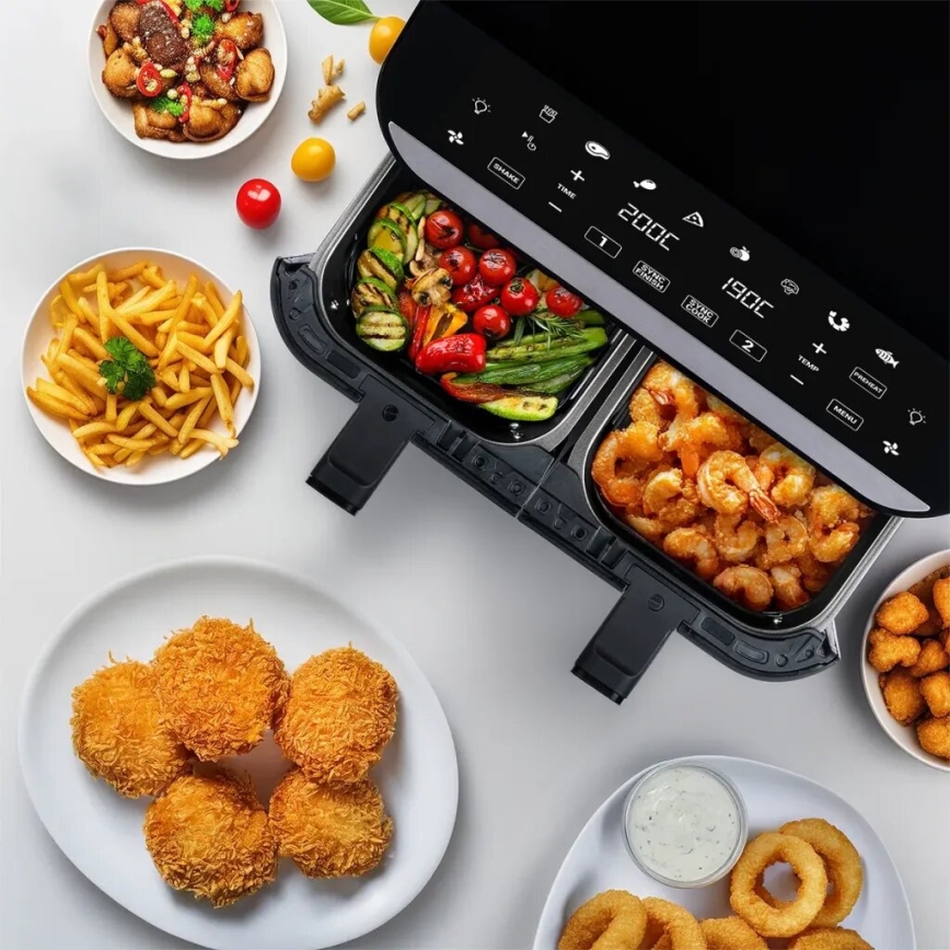 TESLA Electronics AirCook - Multifunkční duální digitální horkovzdušná fritéza 9 l 2400W/230V