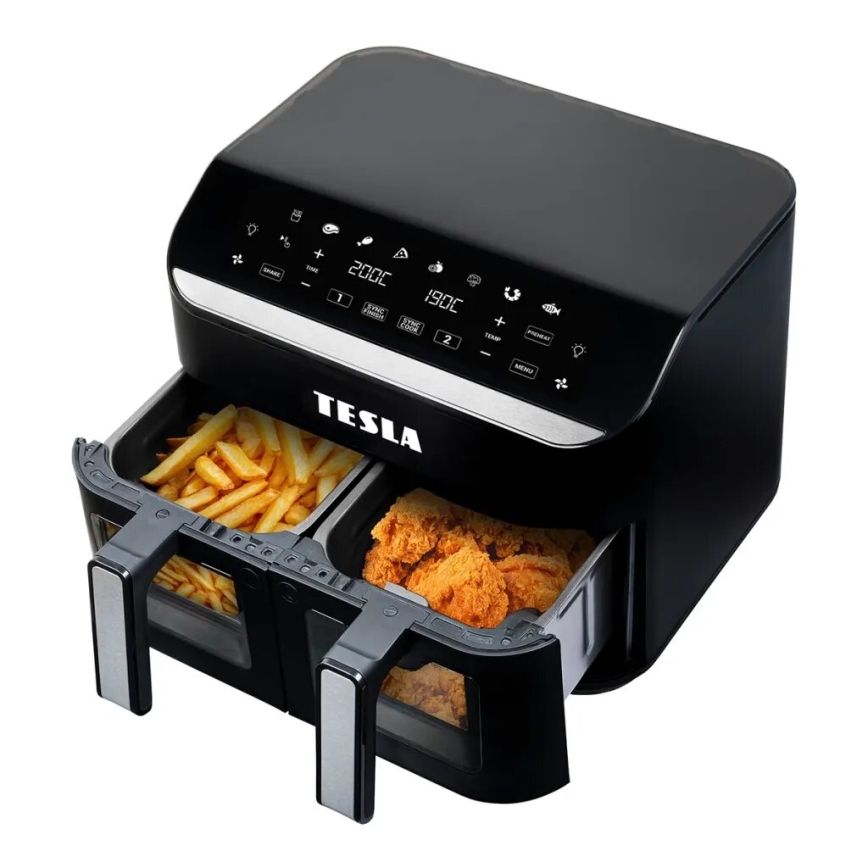 TESLA Electronics AirCook - Multifunkční duální digitální horkovzdušná fritéza 9 l 2400W/230V