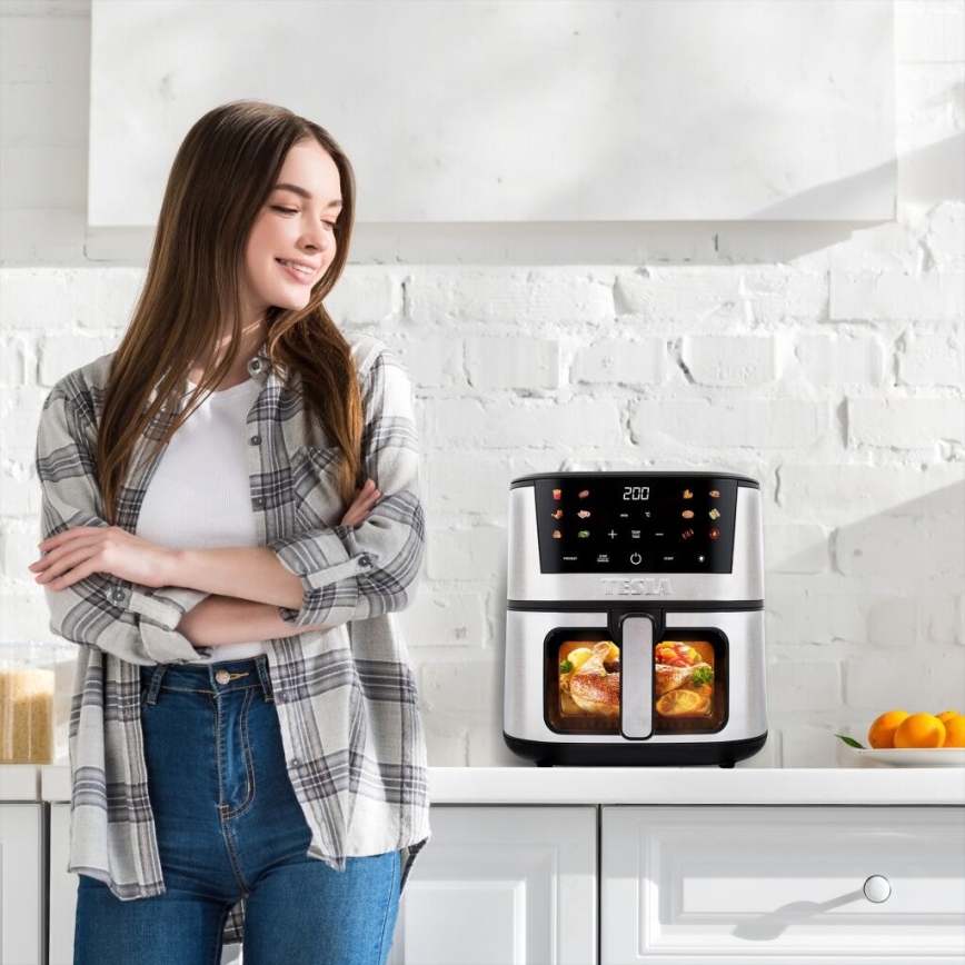 TESLA Electronics AirCook - Multifunkční digitální horkovzdušná fritéza 7 l 1600W/230V