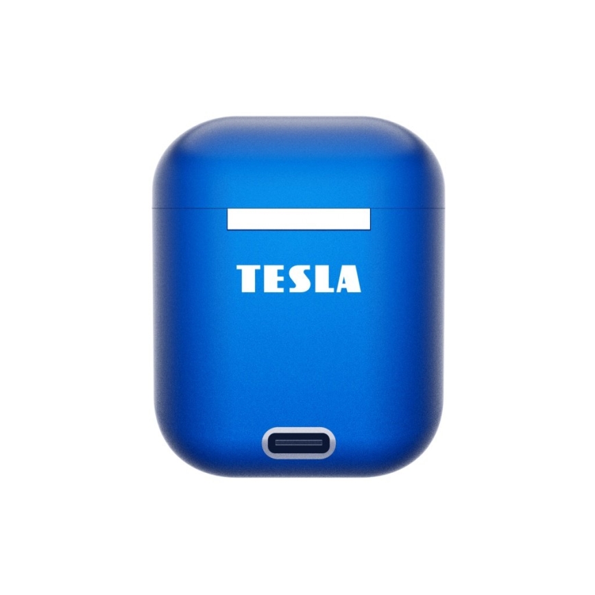 TESLA Electronics - Bezdrátová sluchátka 300 mAh + 2x 25 mAh IPX4 modrá