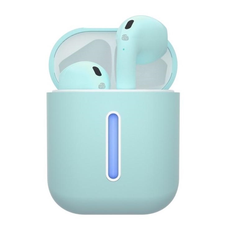TESLA Electronics - Bezdrátová sluchátka 300 mAh + 2x 25 mAh IPX4 tyrkysová