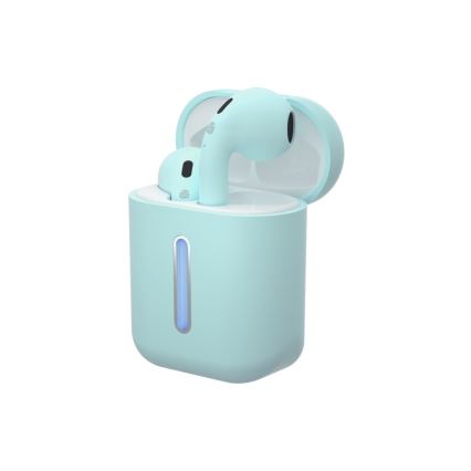 TESLA Electronics - Bezdrátová sluchátka 300 mAh + 2x 25 mAh IPX4 tyrkysová