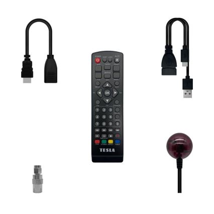 TESLA Electronics - DVB-T2 H.265 (HEVC) přijímač, HDMI-CEC 2xAAA + dálkové ovládání