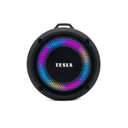 TESLA Electronics - LED RGB Bezdrátový reproduktor 5W/1200 mAh/3,7V IPX7 šedá