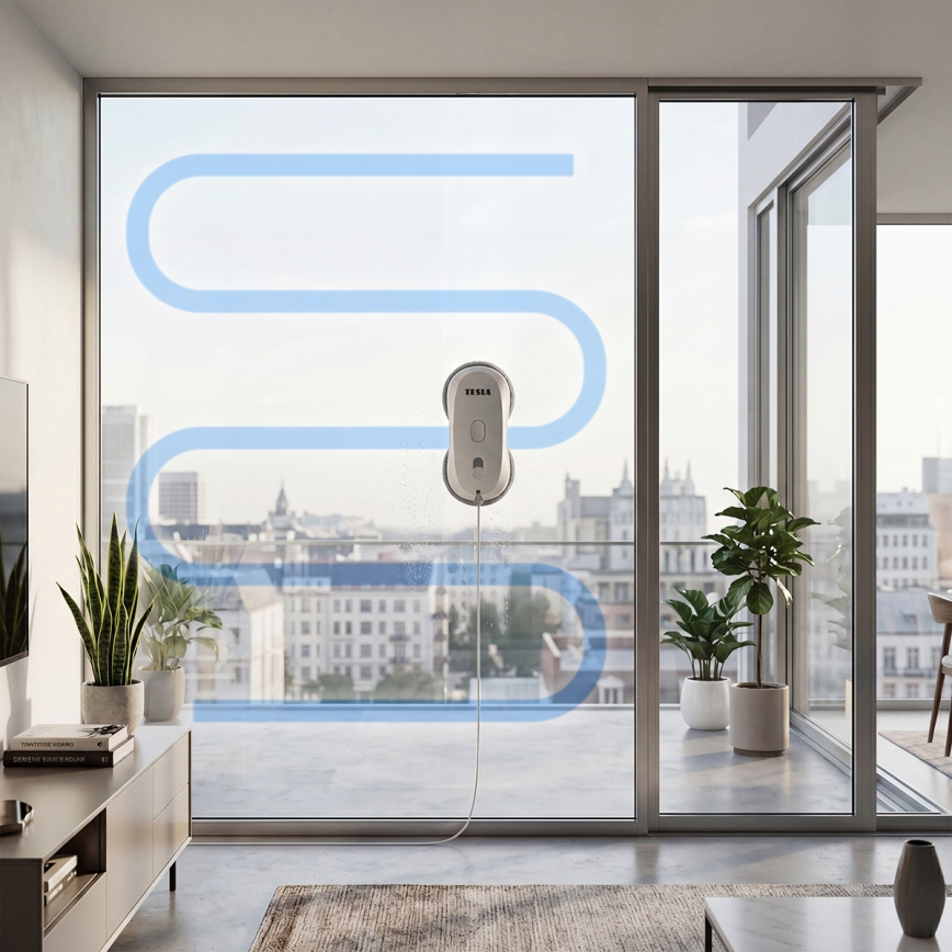 TESLA Electronics RoboStar - Čistič oken s rozprašováním vody 72W/230V/500 mAh + dálkové ovládání
