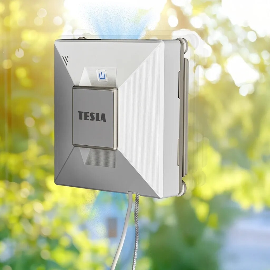TESLA Electronics RoboStar - Chytrý čistič oken s rozprašováním vody 72W/230V/650 mAh Wi-Fi + dálkové ovládání