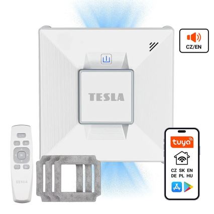 TESLA Electronics RoboStar - Chytrý čistič oken s rozprašováním vody 72W/230V/650 mAh Wi-Fi + dálkové ovládání