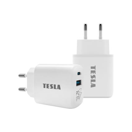 TESLA Electronics - Rychlonabíjecí adaptér Power Delivery 25W bílá