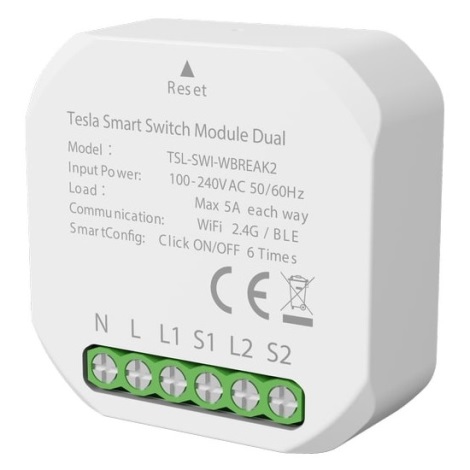 TESLA Smart - Chytré relé 1200W/230V Wi-Fi