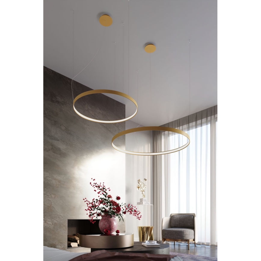 Thoro TH.174 - LED Lustr na lanku RIO LED/50W/230V CRI 90 3000K pr. 78 cm zlatá