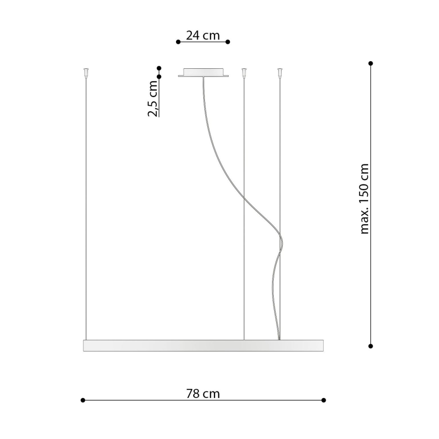 Thoro TH.174 - LED Lustr na lanku RIO LED/50W/230V CRI 90 3000K pr. 78 cm zlatá