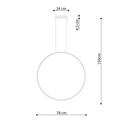 Thoro TH.175 - LED Lustr na lanku RIO LED/50W/230V CRI90 3000K pr. 78 cm zlatá