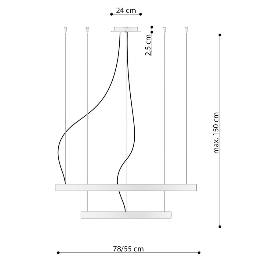 Thoro TH.178 - LED Lustr na lanku RIO LED/80W/230V CRI 95 4000K bílá