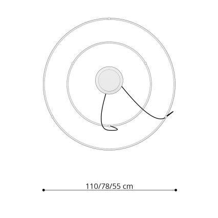 Thoro TH.178 - LED Lustr na lanku RIO LED/80W/230V CRI 95 4000K bílá
