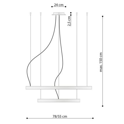 Thoro TH.212 - LED Lustr na lanku RIO LED/80W/230V CRI95 4000K černá