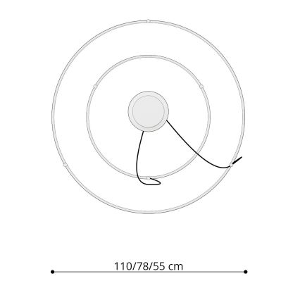 Thoro TH.212 - LED Lustr na lanku RIO LED/80W/230V CRI 95 4000K černá