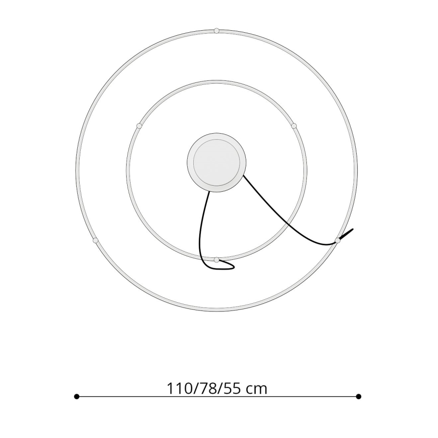 Thoro TH.212 - LED Lustr na lanku RIO LED/80W/230V CRI 95 4000K černá