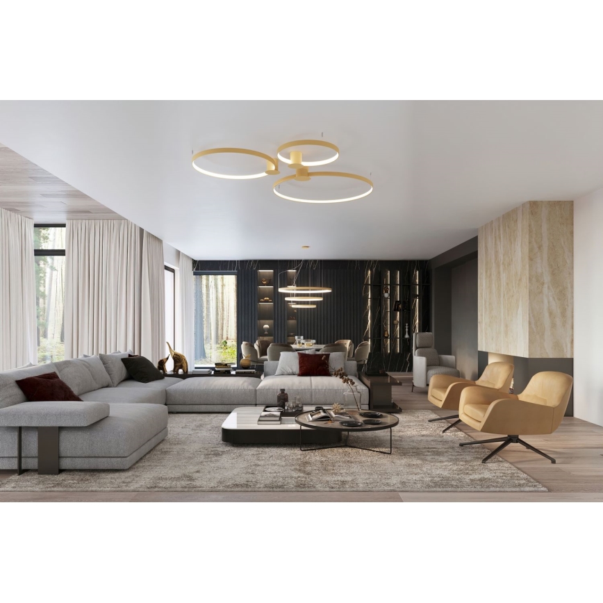Thoro TH.214 - LED Lustr na lanku RIO LED/80W/230V CRI 90 3000K zlatá