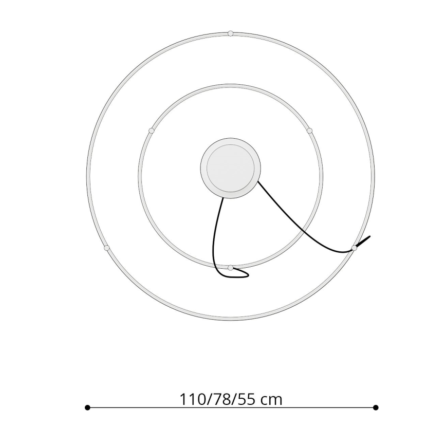 Thoro TH.214 - LED Lustr na lanku RIO LED/80W/230V CRI 90 3000K zlatá