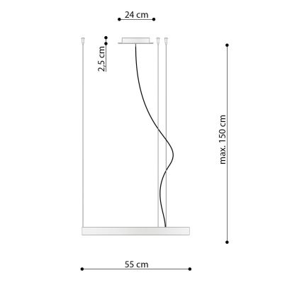 Thoro TH.217 - LED Lustr na lanku RIO LED/30W/230V CRI 95 4000K pr. 55 cm zlatá