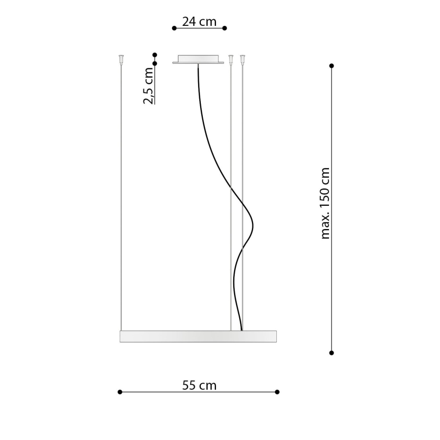 Thoro TH.217 - LED Lustr na lanku RIO LED/30W/230V CRI 95 4000K pr. 55 cm zlatá