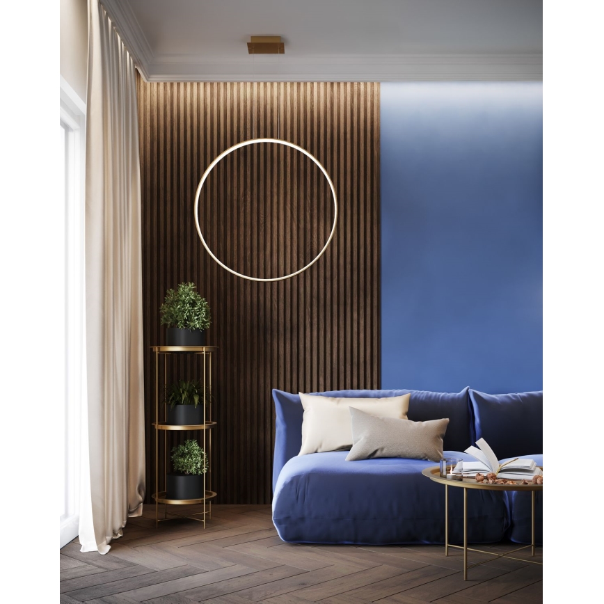 Thoro TH.220 - LED Lustr na lanku RIO LED/30W/230V CRI 90 3000K pr. 55 cm zlatá