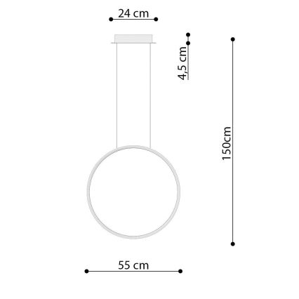 Thoro TH.220 - LED Lustr na lanku RIO LED/30W/230V CRI 90 3000K pr. 55 cm zlatá