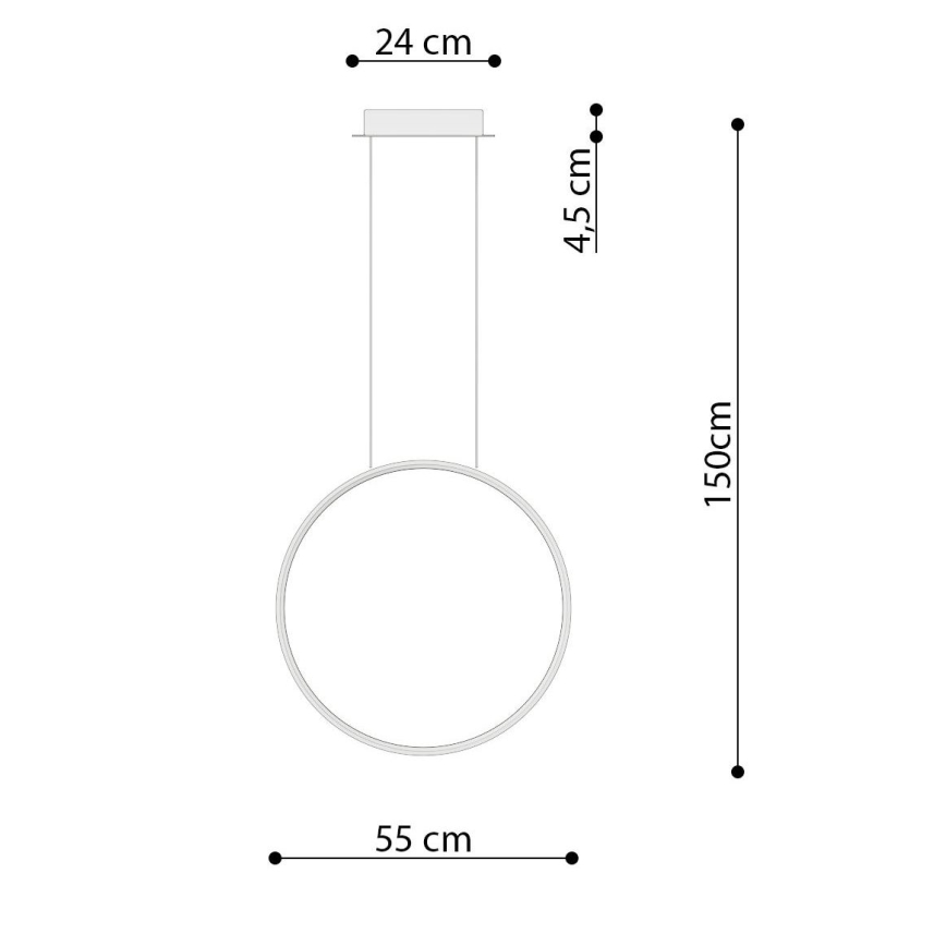 Thoro TH.220 - LED Lustr na lanku RIO LED/30W/230V CRI 90 3000K pr. 55 cm zlatá