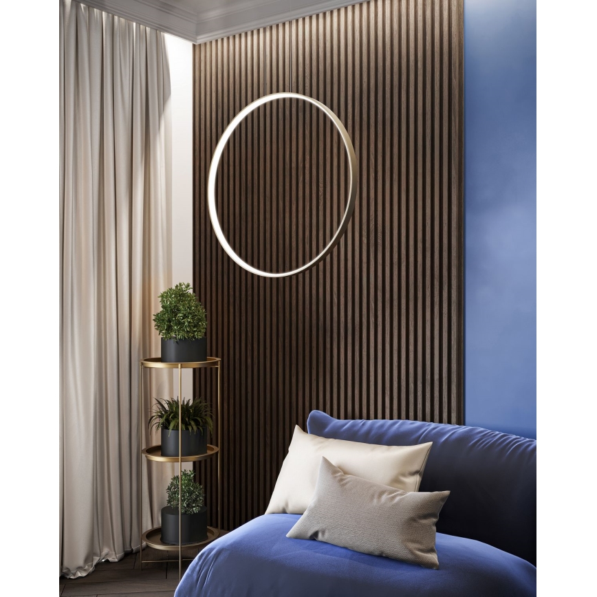 Thoro TH.221 - LED Lustr na lanku RIO LED/30W/230V CRI 95 4000K pr. 55 cm zlatá