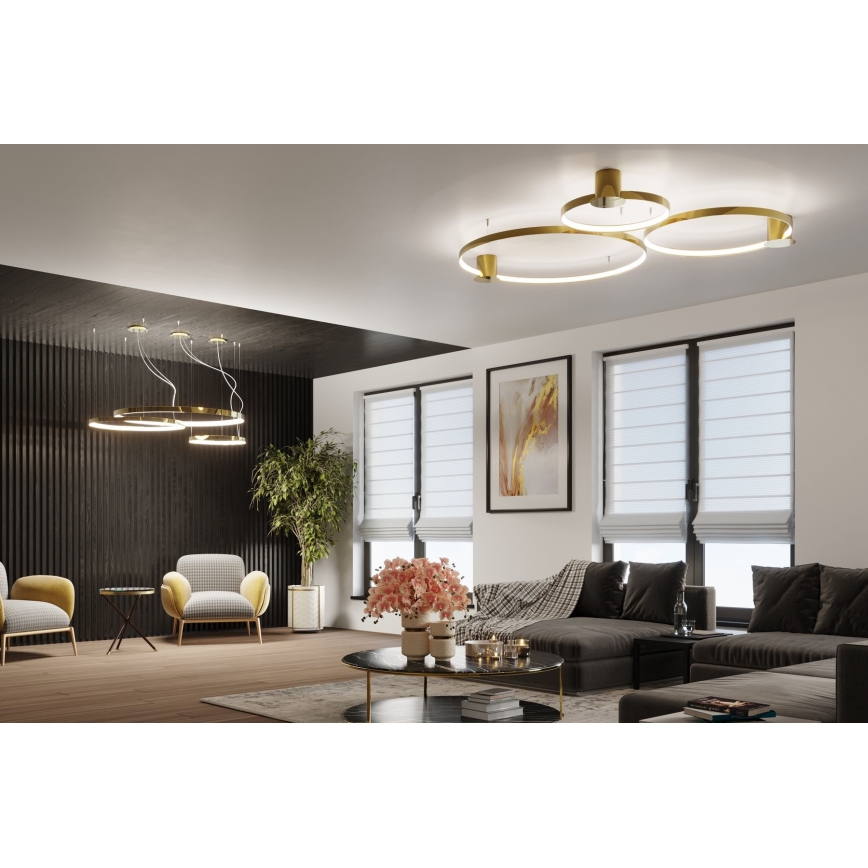 Thoro TH.246 - LED Lustr na lanku RIO LED/50W/230V CRI 90 3000K pr. 78 cm zlatá