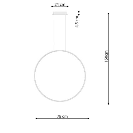 Thoro TH.249 - LED Lustr na lanku RIO LED/50W/230V CRI 90 4000K pr. 78 cm lesklý chrom