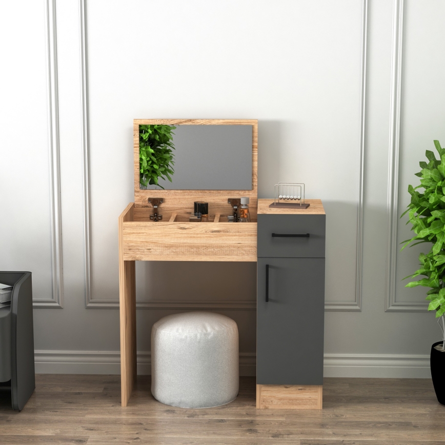 Toaletní stolek INCI 77x37 cm borovice atlantic/antracit