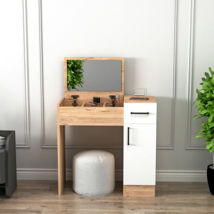 Toaletní stolek INCI 77x37 cm borovice atlantic/bílá