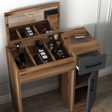 Toaletní stolek INCI 77x37 cm ořech/černá