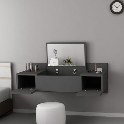 Toaletní stolek ZAKKUM 100x39 cm antracit