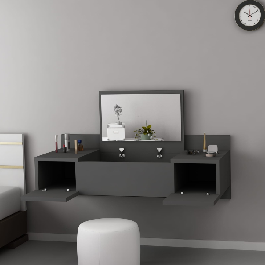 Toaletní stolek ZAKKUM 100x39 cm antracit