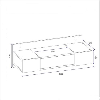 Toaletní stolek ZAKKUM 100x39 cm antracit